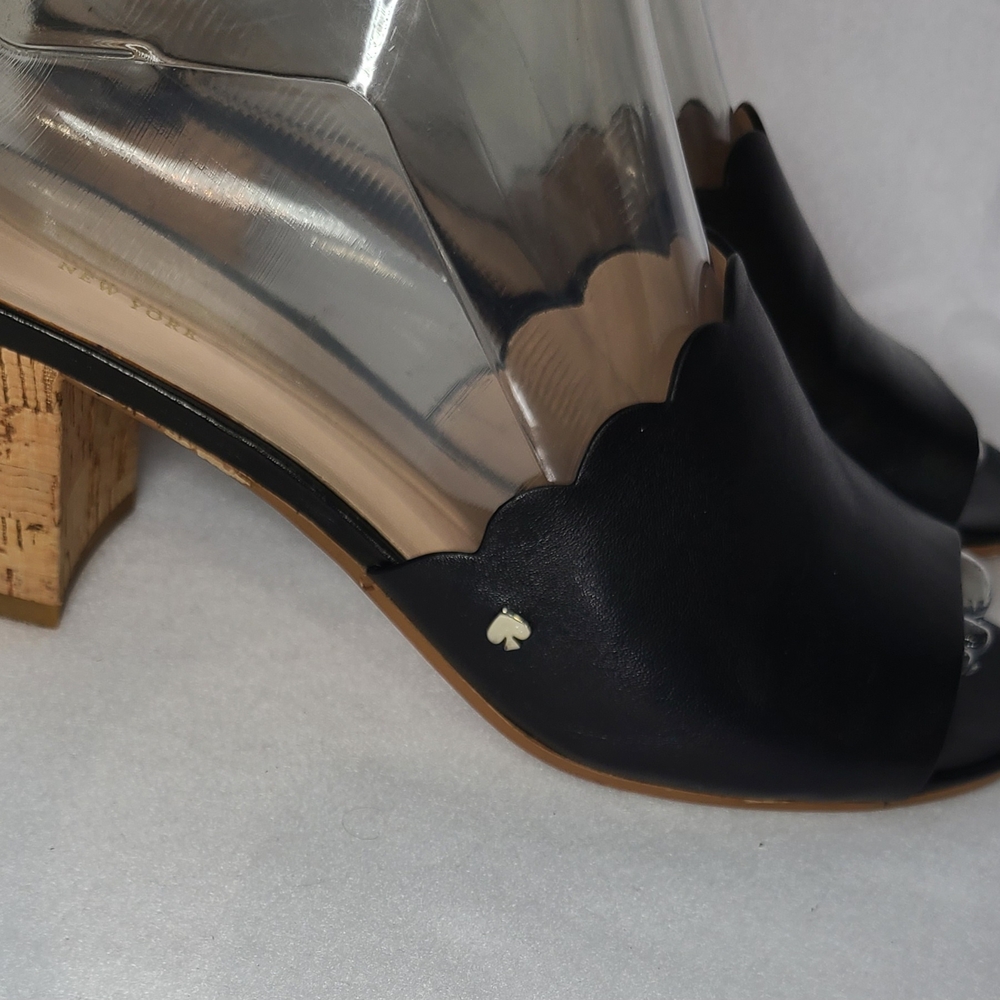 Kate Spade Warren Scalloped Leather Sandals Mules Size 7.5 - Picture 7 of 16